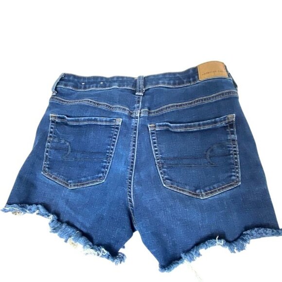 American Eagle Womens Ne(X)t Level Stretch Frayed Hem Denim Shorts Size 8 - Picture 2 of 7